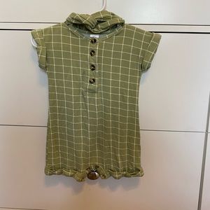 Lou Lou and Company Green Grid Romper and Headband
